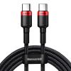 Baseus Cafule USB-C till USB-C, QuickCharge 100W 5A, 2m - Röd/Svart