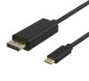 USB-C till DP Kabel, 4K UHD, gold plated, 2m - Svart#1