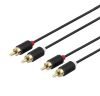 Audio Kabel, 2xRCA, gold-plated connectors, 2m - Svart#1