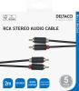 Audio Kabel, 2xRCA, gold-plated connectors, 2m - Svart#3