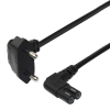 Deltaco Power cord CEE 7/16 - C7 angled, 3,0m, black#1