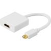 DELTACO mini DisplayPort till HDMI adapter, 20-pin ha - ho, 18cm, vit#2