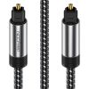 Optisk ljudkabel TosLink Hane, 2 m, grå deleyCON Metallkontakt och Nylonhölje - SPDIF Fiberoptisk Kabel#2