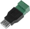 USB blockkontakt 1 st hane +1 st hona kontakt 5 stift adapter, skruvterminal, lödfri#2