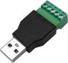 USB blockkontakt 1 st hane +1 st hona kontakt 5 stift adapter, skruvterminal, lödfri#3
