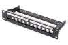 Modulär patchpanel 12 portars 10" rackmont. 1U, skärmad