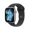 Apple Watch Series 11 GPS 46mm Rymdgrå Aluminiumboett med Svart Sportband - M/L