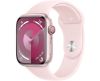 Apple Watch 9 GPS, 45mm Rosa Aluminiumboett med Ljusrosa Sportband - S/M