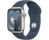 Apple Watch 9 GPS + Cellular, 41mm Silver Aluminiumboett med Stormblå Sportband - M/L