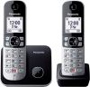 Panasonic KX-TG6852GB trådlös telefon med 2 handenheter (lås upp till 1 000 telefonnummer, tydlig teckenstorlek, höga hörlurar, full duplex handsfree#1